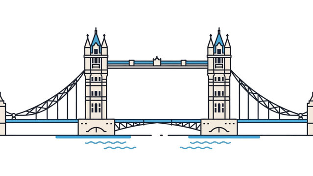 Iconic Tower Bridge in London England Spanning the River Thames.