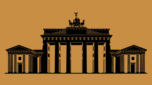 Brandenburg Gate Silhouette Iconic Berlin Landmark.