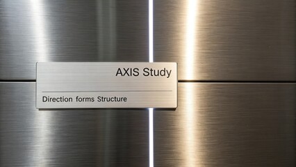 Modern Metal Signage Featuring Elegant Design and Minimalist Text for Direction and Structure in a Contemporary Setting