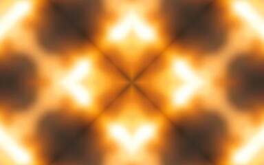 An abstract digital artwork featuring a symmetrical, kaleidoscopic pattern with a soft, glowing aesthetic.