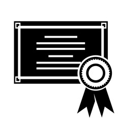 Certificate Black and White Vector Icon