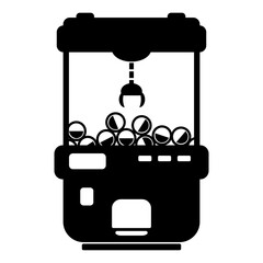 Claw Machine Arcade Game Vector Icon black