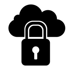 Padlock Black Vector Icon Cloud Security
