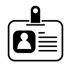 Identification Card Badge Icon Vector Black Silhouette