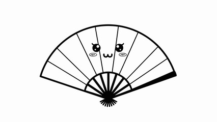 black fan on white background