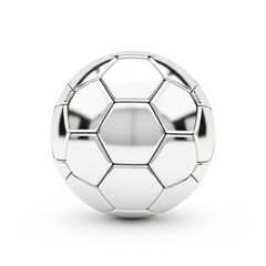 Naklejka premium Shiny metallic soccer ball on white background