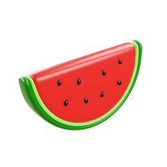 Minimal watermelon slice illustration with smooth shapes and vivid colors, refreshing summer concept perfect for menus, labels, branding, and digital artwork.
