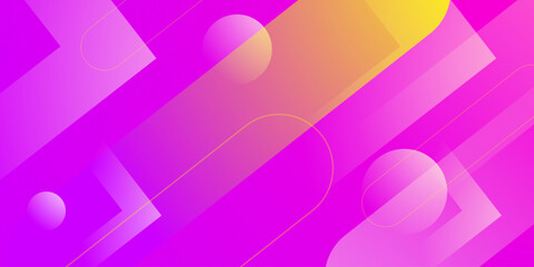 Colorful abstract banner background with dynamic pink and yellow color shapes pattern element background. Simple elegant style.