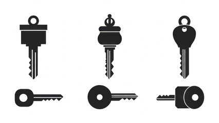 A collection of stylized security device illustrations representing access and safekeeping solutions