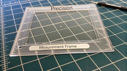 Transparent Precision Measurement Frame for Accurate Design and Craft Projects on Cutting Mat Surface