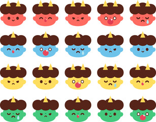 鬼の表情セット