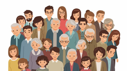 Diverse group of people of various ages and ethnicities depicted in a friendly illustration.