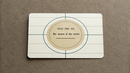 Vintage style design card with focus zone message about awareness of the center, perfect for creative projects and presentations