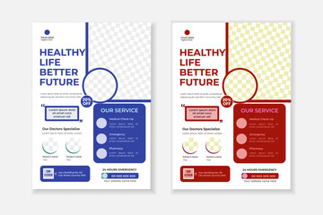 Modern medical healthcare flyer template for hospital, clinic and doctor services