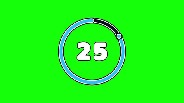 30秒のカウントダウン映像素材・クロマキー合成対応のデジタルタイマーアニメーション｜30秒, カウントダウン, タイマー, 映像, クロマキー