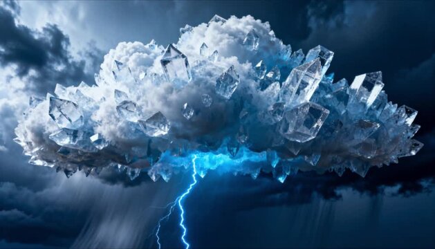 charged ice particles thundercloud blue lightning strike perfect for static electricity day