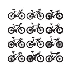 Bicycle Icon Set Vector Illustration for Sports and Transportation Design
