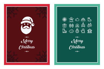 Christmas lettering icon design vector frame and holiday border for a festive business greeting card template
