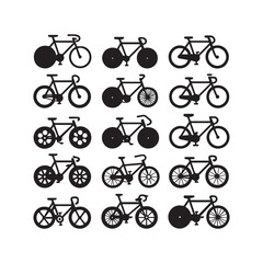 Bicycle Icons Set &ndash; Modern Bike Vector Silhouette Collection