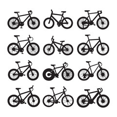 Bicycle Icon Set Vector Illustration for Sports and Transportation Design