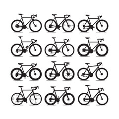 Bicycle Icon Set Vector Illustration for Sports and Transportation Design