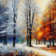 autumn leaves in the forest