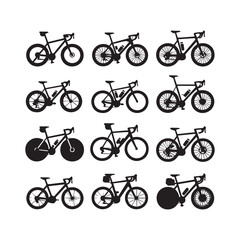 Bicycle Icon Set Vector Illustration for Sports and Transportation Design