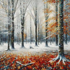 autumn leaves in the forest