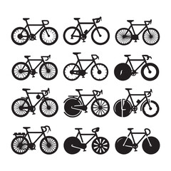 Bicycle Icon Set Vector Illustration for Sports and Transportation Design