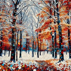 autumn leaves in the forest