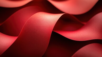 Red paper waves abstract background, design texture