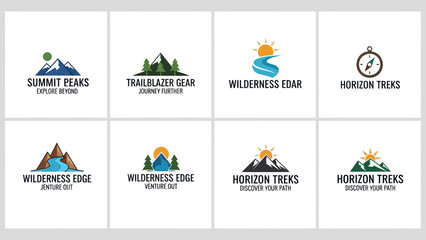 Collection of Mountain Logo Designs and Emblems.