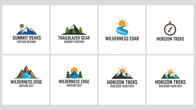 Collection of Mountain Logo Designs and Emblems.