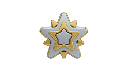 3D Star Icon on White Background