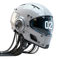 Fototapeta premium technological helmet with cables