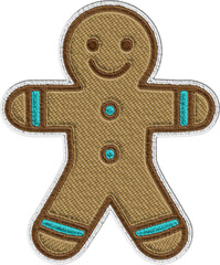 Gingerbread Man Cookie Illustration