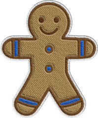 Gingerbread Man Cookie Illustration