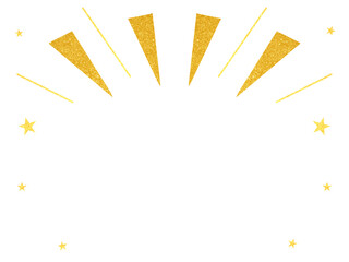 金色に輝く放射線と星の装飾素材