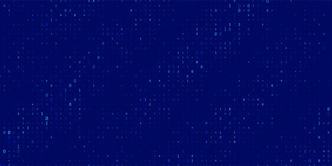 Creative vector illustration of stream of binary code. Computer matrix background art design. Digits on screen. Abstract concept graphic data, technology, decryption, algorithm, encryption element