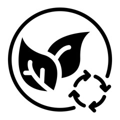 Environmental Sustainability Recycling Leaf Icon	
