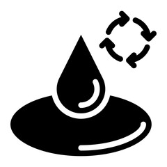 Water Drop Recycling Sustainability Icon	