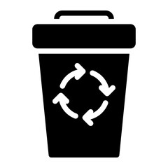Trash Bin Recycling Symbol Eco Icon Outline	