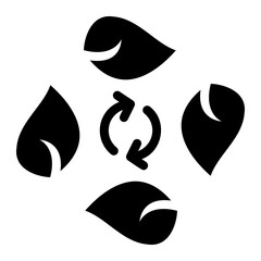 Ecology Sustainability Symbol Four Leaves in Circular Shape	