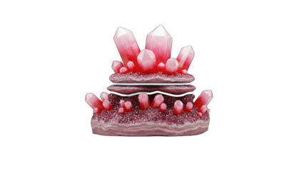 Red Crystal Formation Illustration on White Background