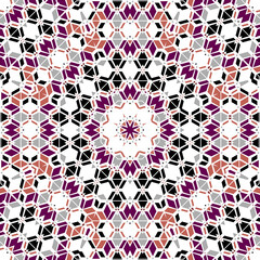 Multicolored mandala kaleidoscope ornament brown burgundy gray