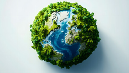 green planet earth in the shape of heart