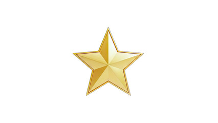 Golden Star Isolated on White Background
