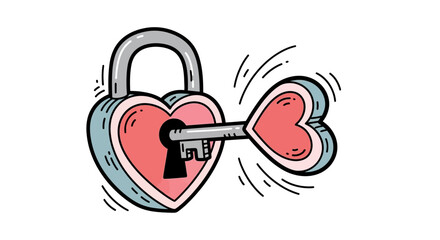 Fototapeta premium Heart Shaped Lock and Key Unlocking Love and Affection.