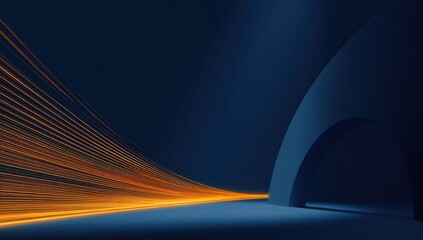 Dark, futuristic archway with glowing lines