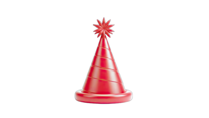 Red Party Hat on White Background